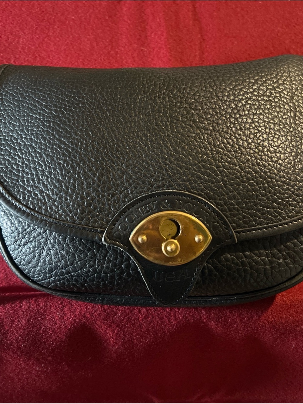 Dooney & Bourke Black Pebbled Leather Crossbody with Gold Hardware
